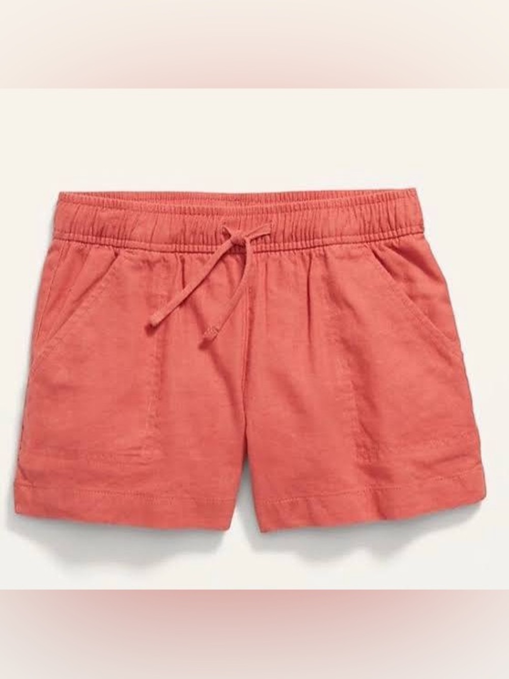 Old Navy Red Linen Blend Drawstring Girls' Shorts